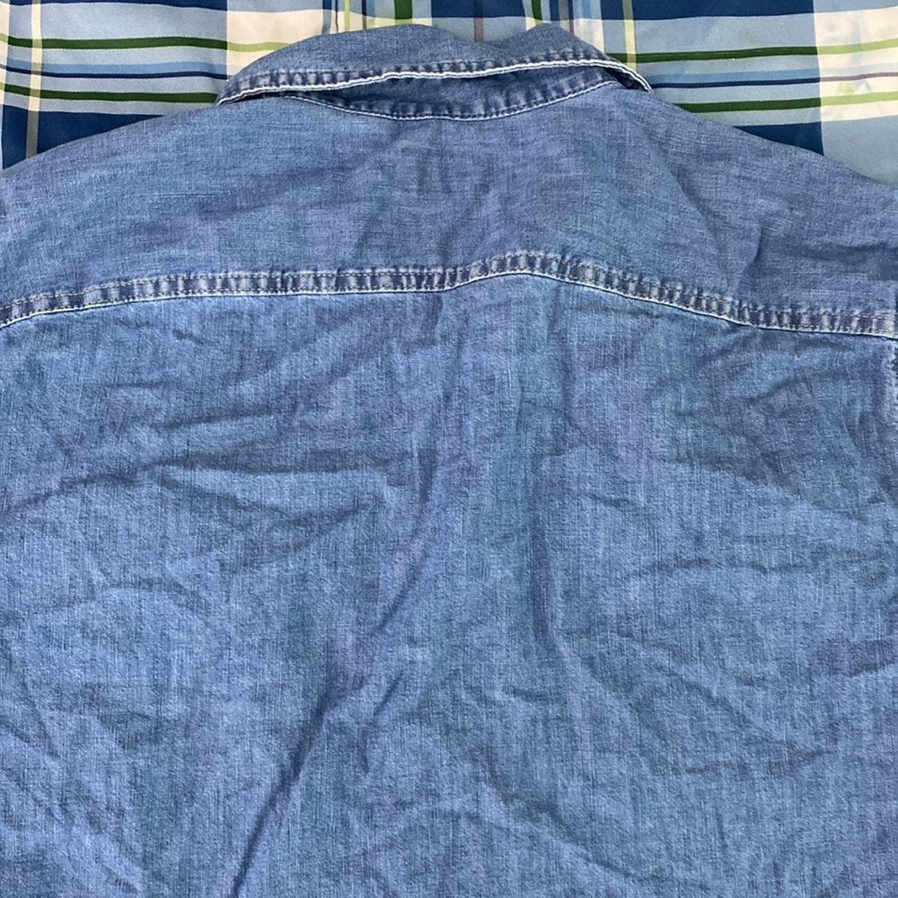 Wrangler denim button down short-sleeve shirt - Picture 12 of 17